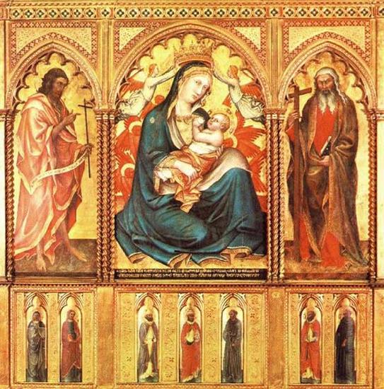 Taddeo di Bartolo Virgin and Child with St John the Baptist and St Andrew China oil painting art